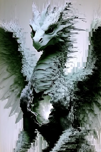 Monochrome Digital Decay style reference image — monochrome digital decay