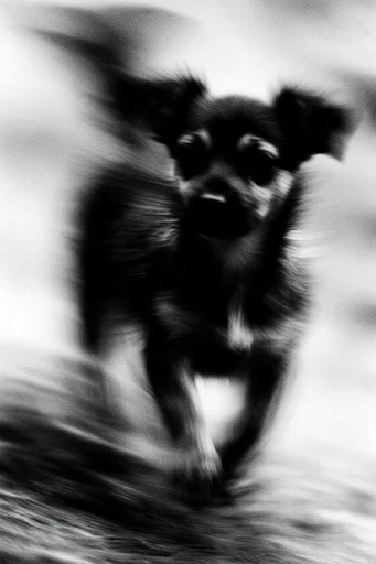 Kinetic Spectral Noir style reference image — heavy film grain