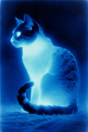 Nocturnal Ethereal Cyan style reference image — nocturnal cyanotype aesthetic