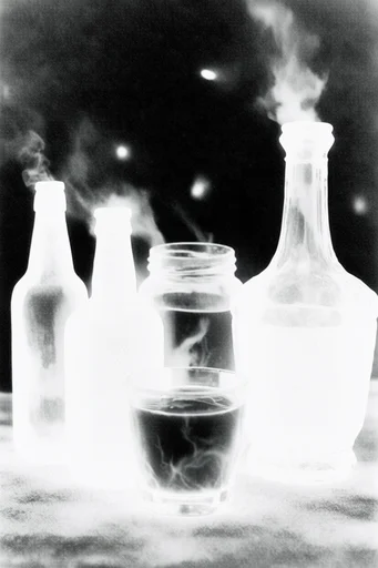 Spectral Stippled Noir style reference image — analog film grain