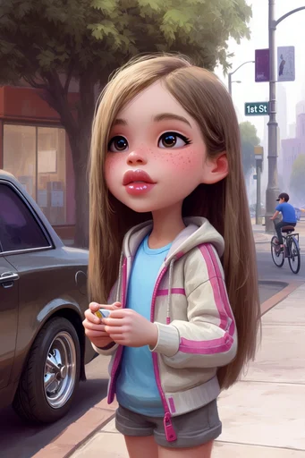 Luminous Dollhouse Animation style reference image — stylized digital portrait