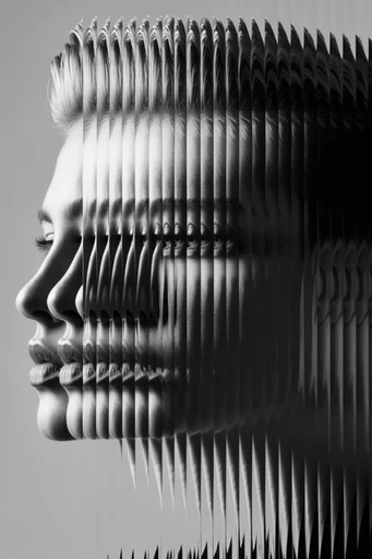 Fragmented Monochrome Surrealism moodboard — generate AI images in this style