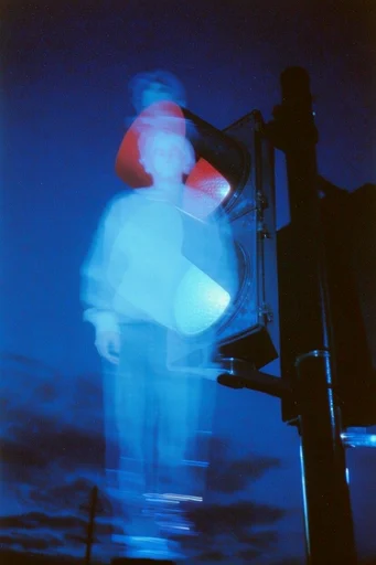Spectral Neon Noir style reference image — ethereal cyber noir