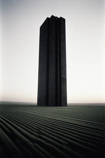Monolithic Brutalist Noir style AI image example 2