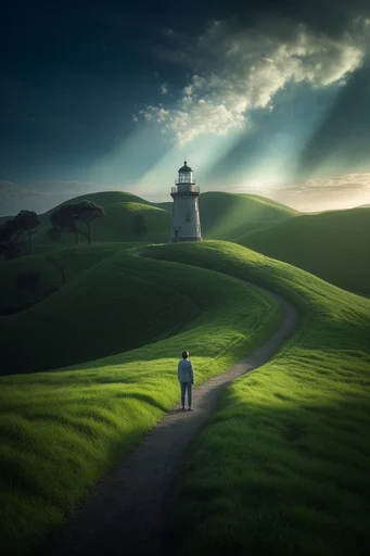Minimalist Pastoral Chiaroscuro style reference image — geometric natural composition