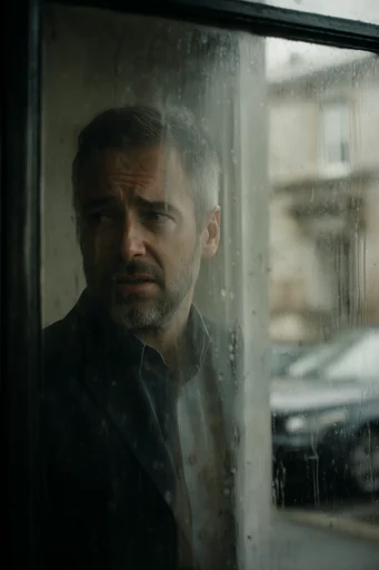 Cinematic Obscured Melancholy style reference image — muted desaturated tones
