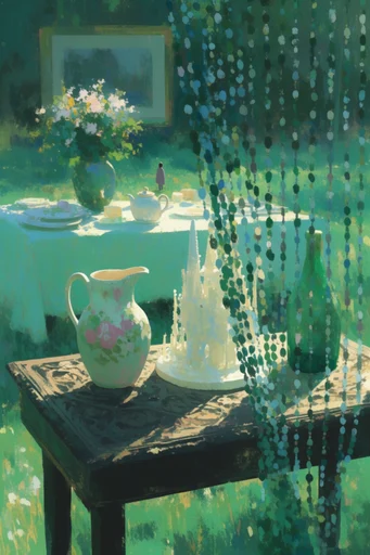 Luminous Verdant Horizons style reference image — vibrant emerald and turquoise palette