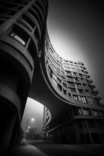 Monolithic Brutalist Noir style reference image — high-contrast chiaroscuro
