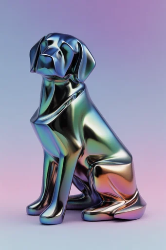 Iridescent Liquid Chrome style reference image — futuristic design