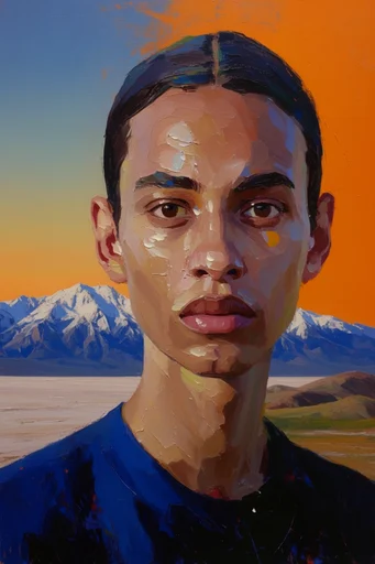 Vibrant Expressionist Geometry style reference image — expressive portraiture
