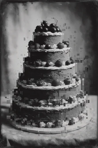 Monochrome Glitch Fragmentation style reference image — data bending