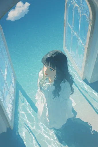 Luminous Coastal Graphicism style reference image — graphic cel-shaded illustration