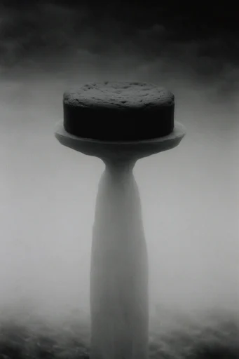Monochrome Surrealist Solitude style reference image — high-grain film texture