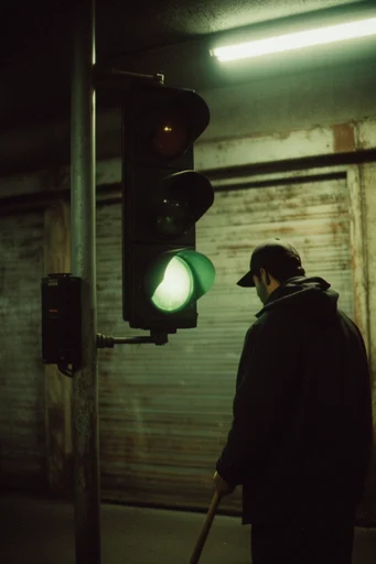 Cinematic Liminal Noir style reference image — 35mm film grain