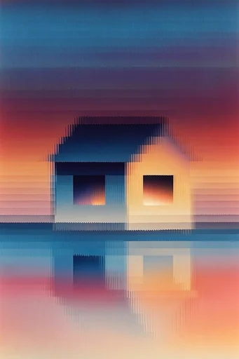 Luminous Glitch Spectrum style reference image — linear light distortion