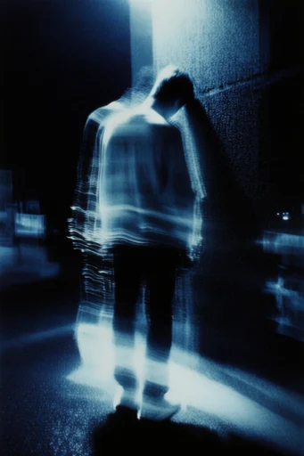 Luminescent Spectral Glitch style reference image — spectral blue glow