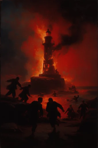 Apocalyptic Crimson Impressionism style reference image — atmospheric smoky glow