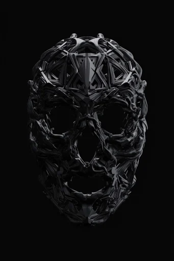 Monochromatic Industrial Biomechanism style reference image — intricate industrial geometry