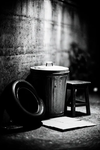 Gritty Spectral Noir style reference image — high-contrast monochrome