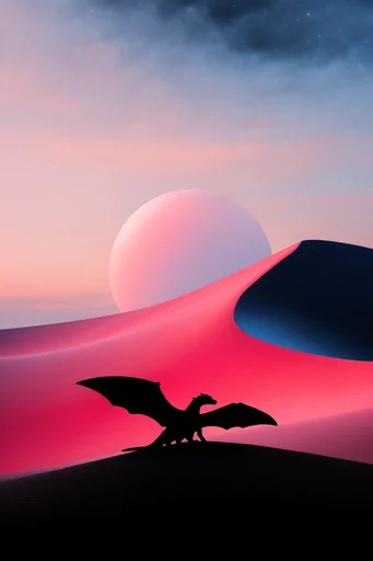 Minimalist Surrealist Horizons style reference image — scale disparity
