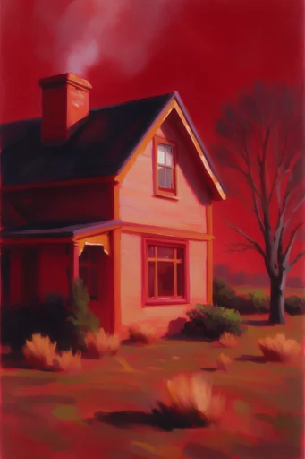 Apocalyptic Crimson Impressionism style AI image example 4