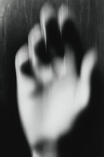 Haunting Kinetic Monochrome style reference image — stark chiaroscuro lighting