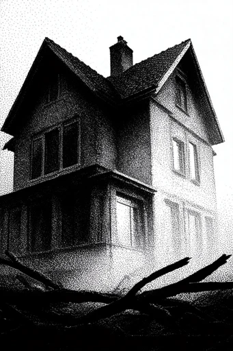 Gritty Monochromatic Noir style AI image example 4