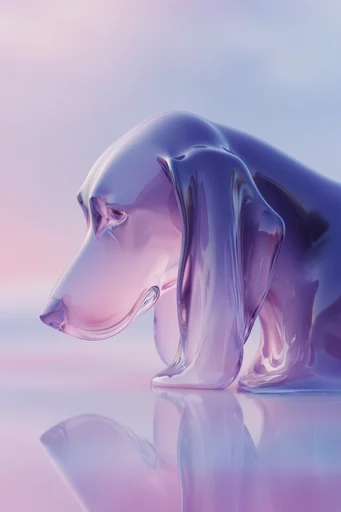 Ethereal Liquid Iridescence style reference image — minimalist digital tranquility
