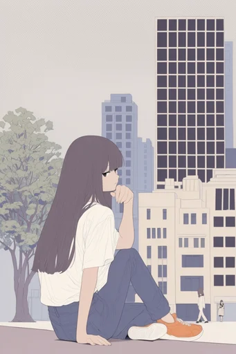 Minimalist Pastel Anime style reference image — minimalist anime illustration