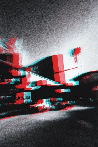 Gritty Glitch Noir style reference image — high-contrast noir