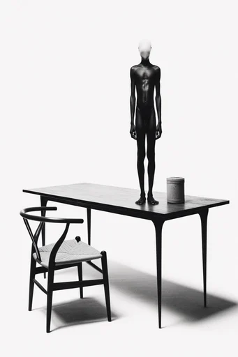 Minimalist Surreal Noir Collage style reference image — surrealist photomontage