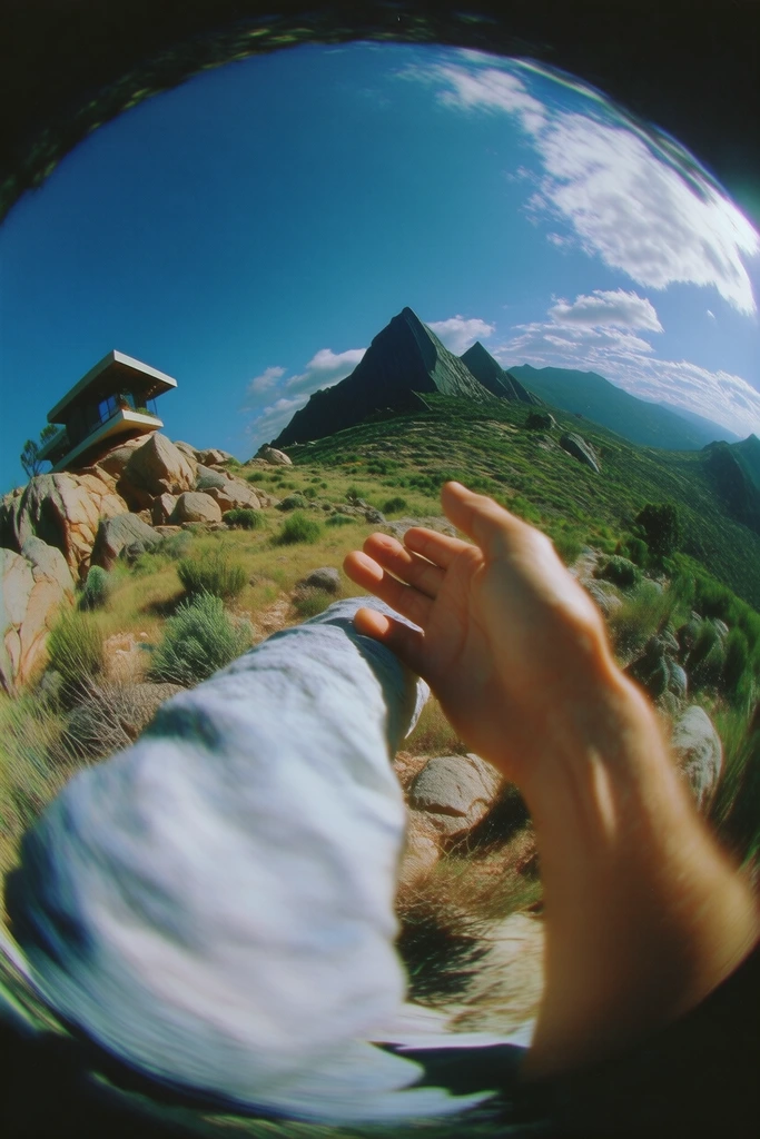 Distorted Urban Fisheye style AI image example 2