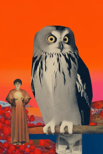 Surrealist Retro Collage style reference image — analog cut-and-paste aesthetic