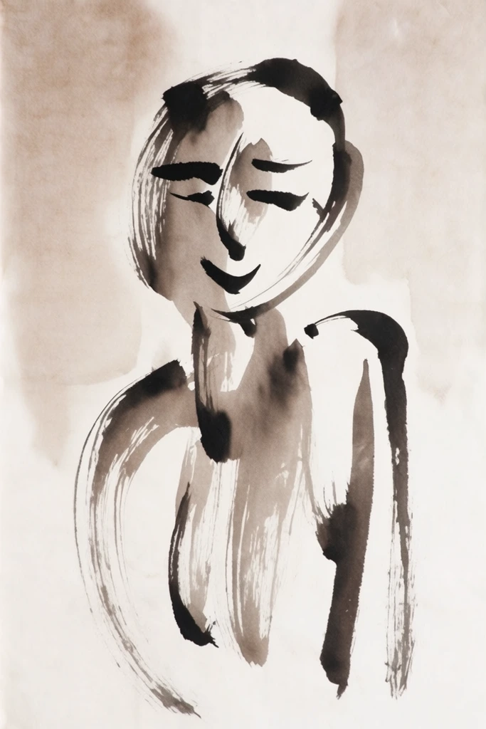 Timeless Monochromatic Sketch style AI image example 1