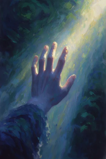 Luminous Sylvan Impressionism style reference image — ethereal god rays