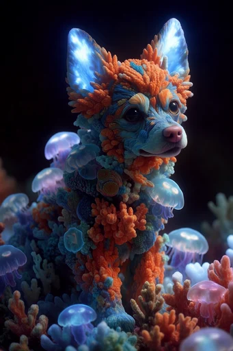 Neon Abyssal Organics style reference image — high-contrast lighting