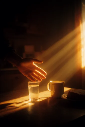 Cinematic Volumetric Chiaroscuro style reference image — crepuscular rays