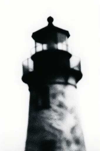 Ethereal Monochrome Grain style reference image — minimalist graphic noir