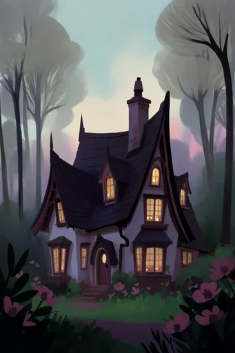 Cozy Twilight Whimsy style reference image — soft textured shading