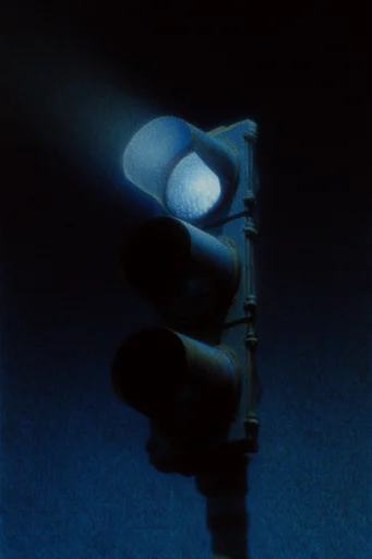 Luminous Cyan Nocturne style reference image — monochromatic indigo palette