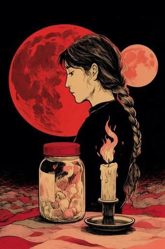 Crimson Occult Nouveau moodboard — generate AI images in this style