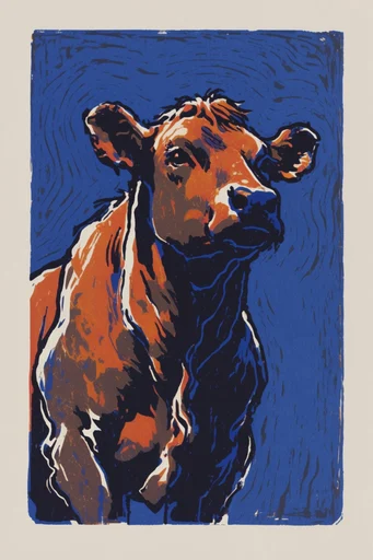 Graphic Woodcut Modernism style AI image example 3