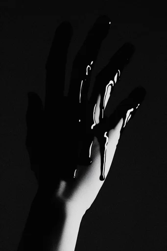 Luminous Noir Minimalism style reference image — heavy film grain