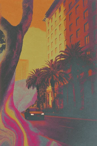 Psychedelic Thermal Grain style reference image — psychedelic airbrush texture