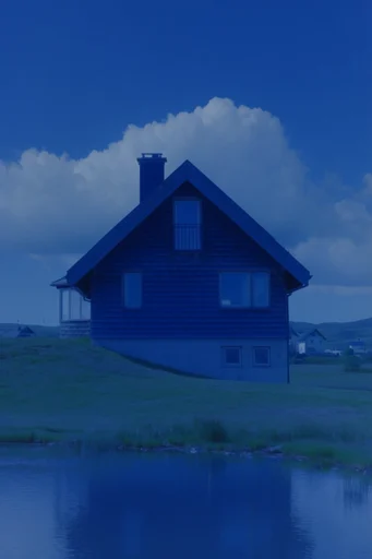 Monochromatic Liminal Fluorescents style AI image example 4