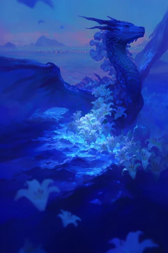 Luminous Oceanic Dreamscape style reference image — painterly digital brushstrokes