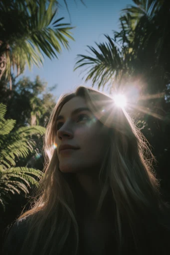 Luminous Natural Transcendence style reference image — backlit foliage