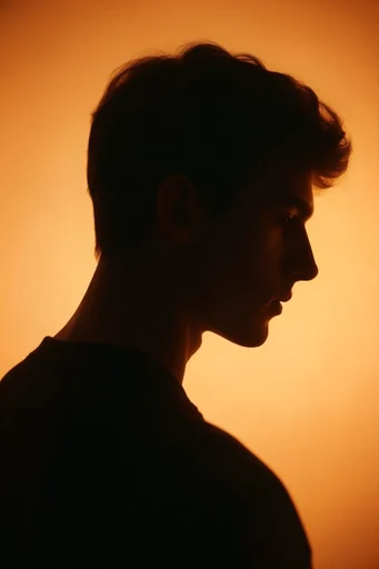 Luminous Amber Silhouette style reference image — high contrast shadow