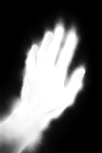 Spectral Cosmic Noir style reference image — pitch black background