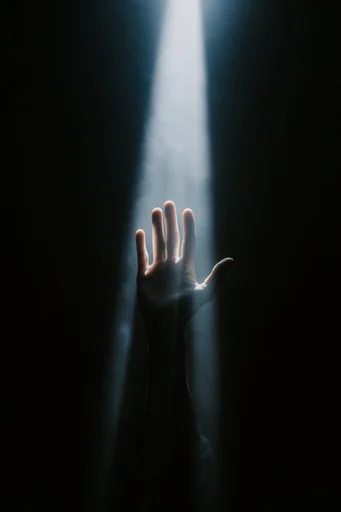Cinematic Volumetric Noir style reference image — volumetric light beams